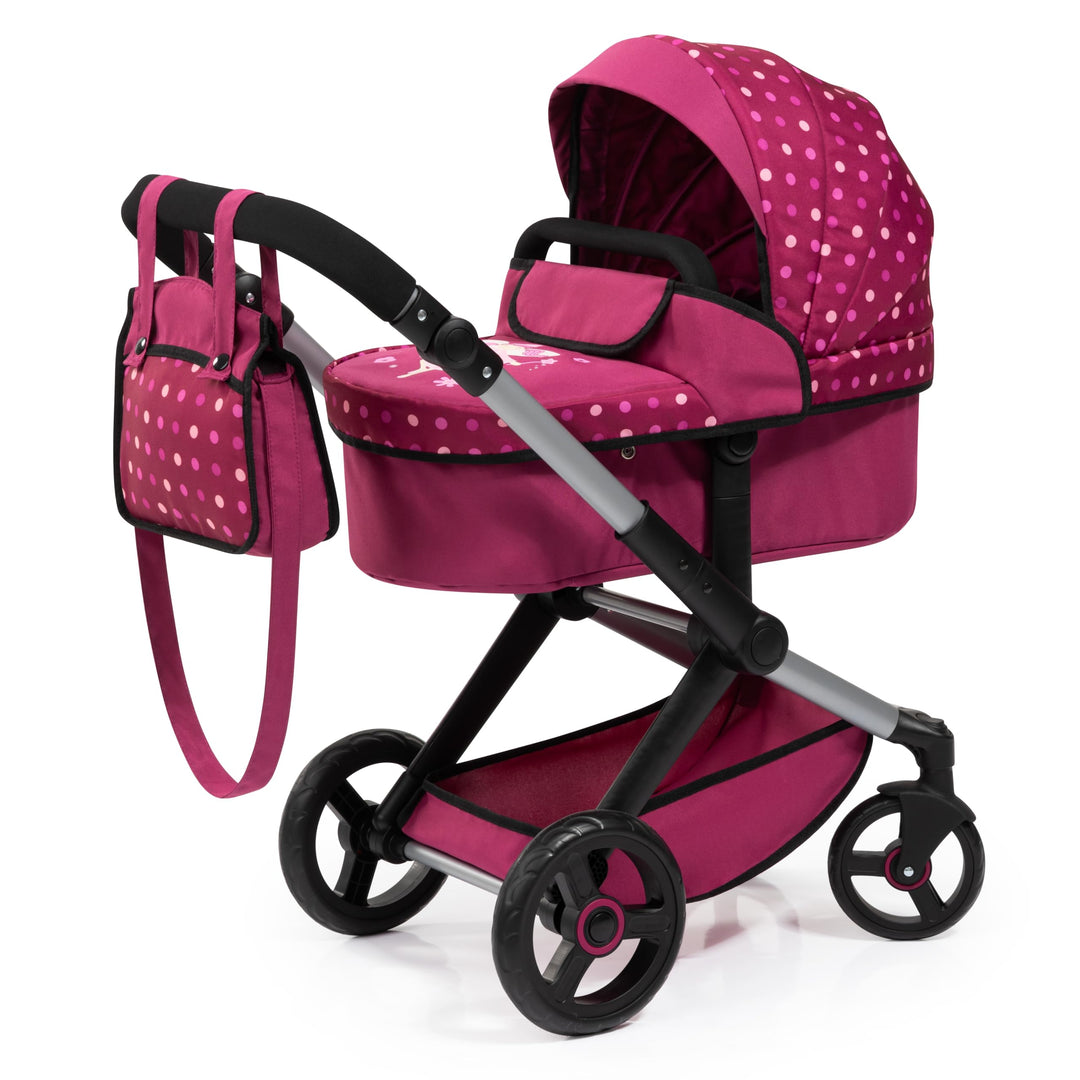 Bayer Design 17067AA Puppenwagen Xeo mit Tasche, höhenverstellbarer Griff, Schwenkschieber, wandelba