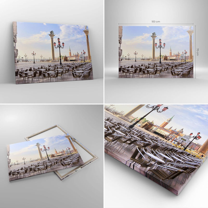 Bilder auf Leinwand 100x70cm Leinwandbild Architektur Stadt Venedig Gross Wanddeko Bild Schlafzimmer