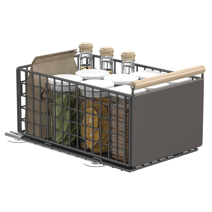 YheenLf Teleskopschublade Ausziehbare, Pull Out Drawer mit Griff Schrank, Schiebeschublade Lagerung