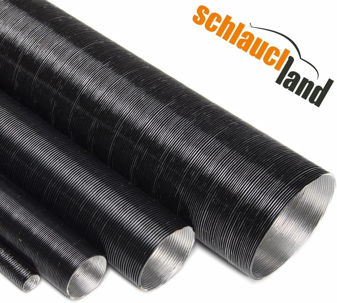 1 Stück | Alu Hitzeschutzrohr 1m ID-Ø 20mm schwarz Hitzschutzschlauch | VIELE GRÖSSEN 10-100mm | Sch