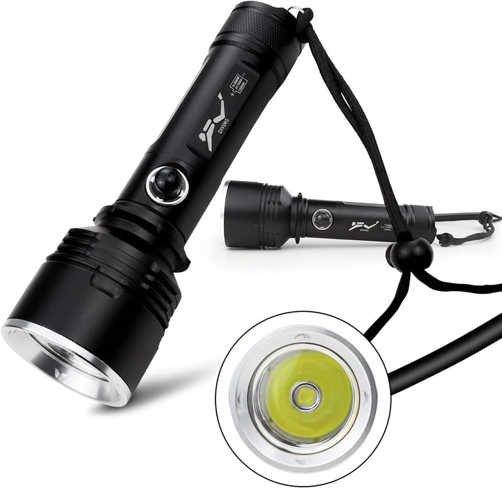 WINDFIRE Tauchlampe, 5000 Lumen Super Hell XHP70 LED Tauchen Taschenlampe mit 3 Modi, Professionelle
