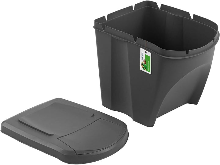 Mülleimer SET Mülltrennsystem 4x25L – Abfalleimer Set mit Deckel und farbigen Aufklebern Recycling B