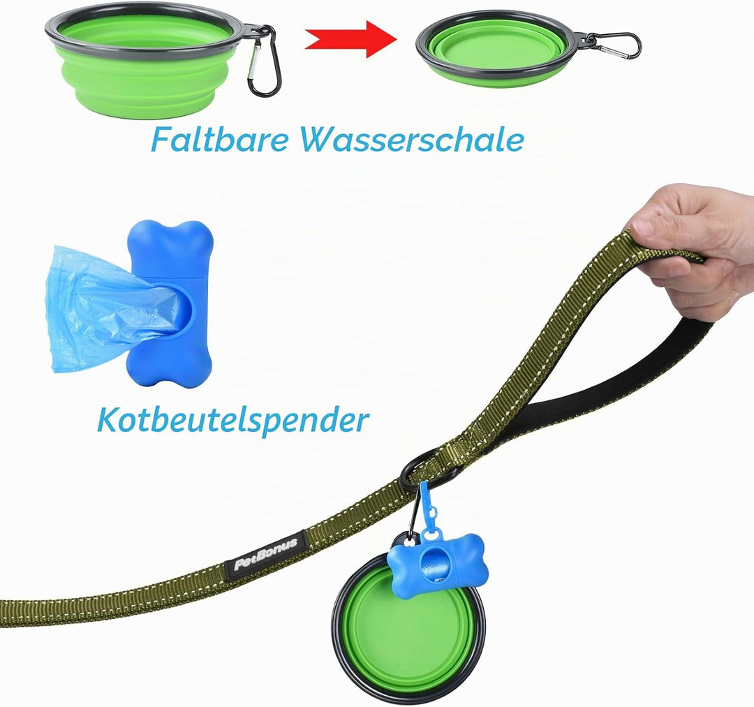 PetBonus Hundeleine Doppelleine für 2 Hunde, Keine Verwicklung Leine für 2 Hunde Gross, Verstellbar