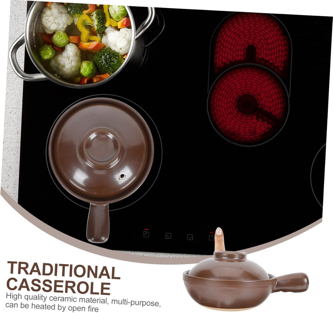 UPKOCH Bibimbap-Topf Japanischer Donabe Kleiner Auflauf Reiskochtopf Aus Ton Keramischer Suppentopf