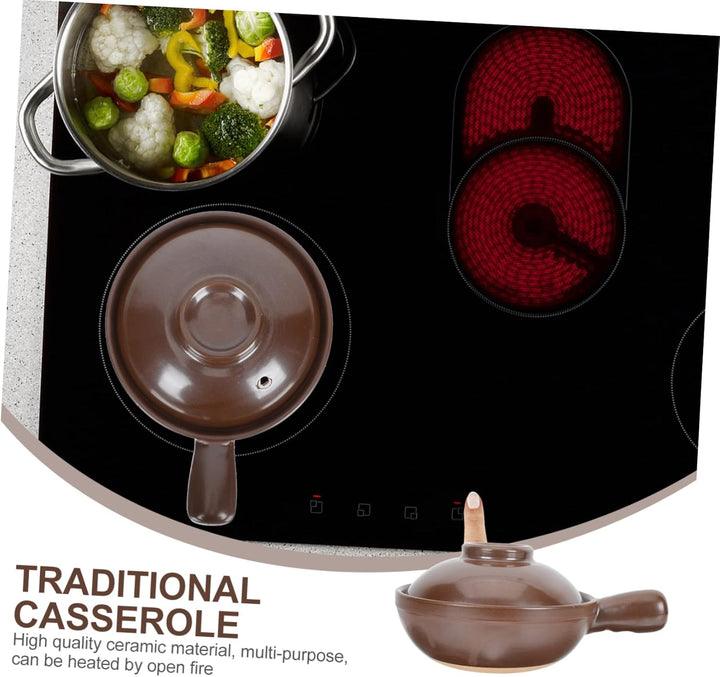 UPKOCH Bibimbap-Topf Japanischer Donabe Kleiner Auflauf Reiskochtopf Aus Ton Keramischer Suppentopf