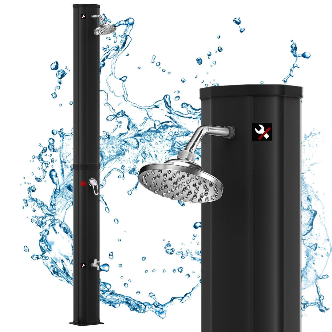 UISEBRT Solardusche 35 Liter - Gartendusche Solar Warmes Wasser max. 60°C ohne Stromanschluss, Ausse