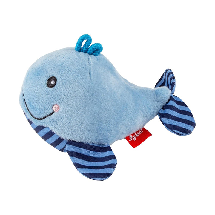 SIGIKID 41172 Rassel Wal Red Stars Mädchen und Jungen Babyspielzeug empfohlen ab Geburt blau Wal emp