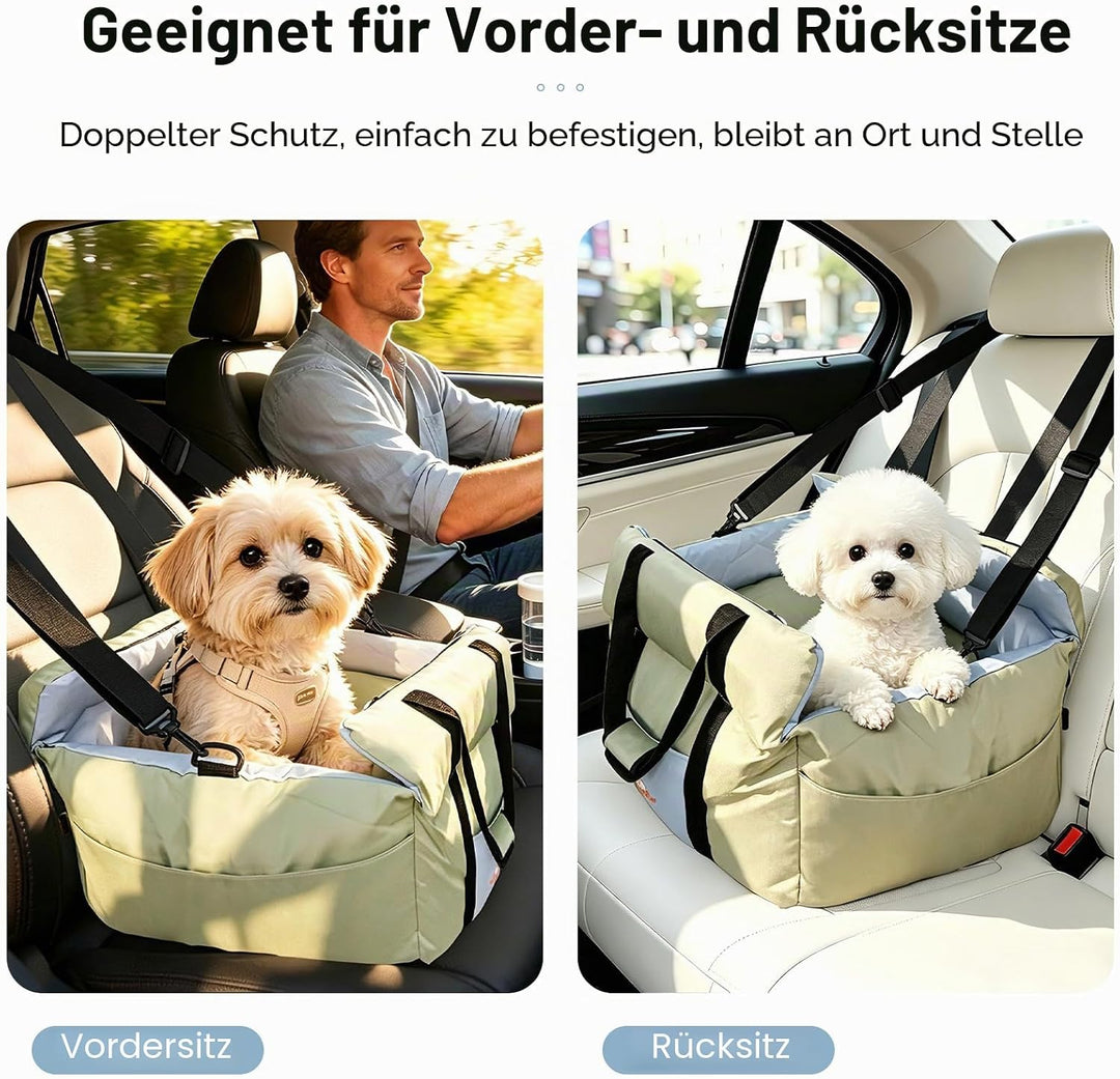 BingoPaw Hunde Autositz für kleine bis mittlere Hunde, Abnehmbar Waschbar rutschfest Hundesitz, Trag