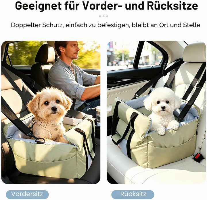 BingoPaw Hunde Autositz für kleine bis mittlere Hunde, Abnehmbar Waschbar rutschfest Hundesitz, Trag