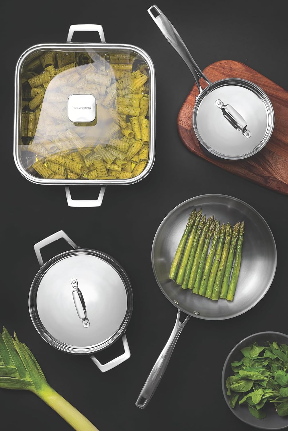 Tramontina Bratpfanne Grano, Ø 26 cm, Edelstahl, Induktion, ofenfest, spülmaschinengeeignet Ohne Ant