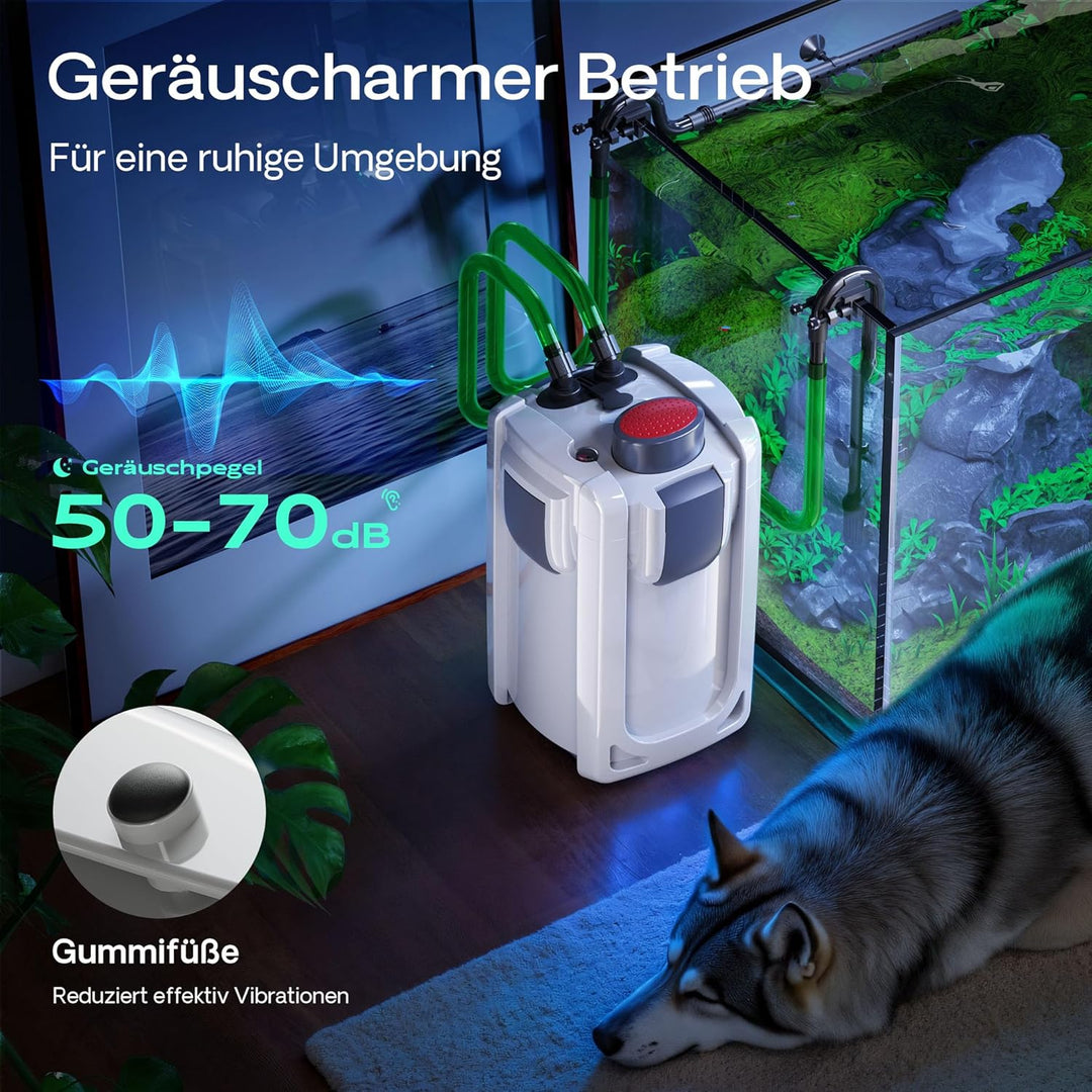 SunSun HW-704B Aquariumaussenfilter 2000 L/h 45 W mit 9 W UV und 4 Stufen Filter Aquarium