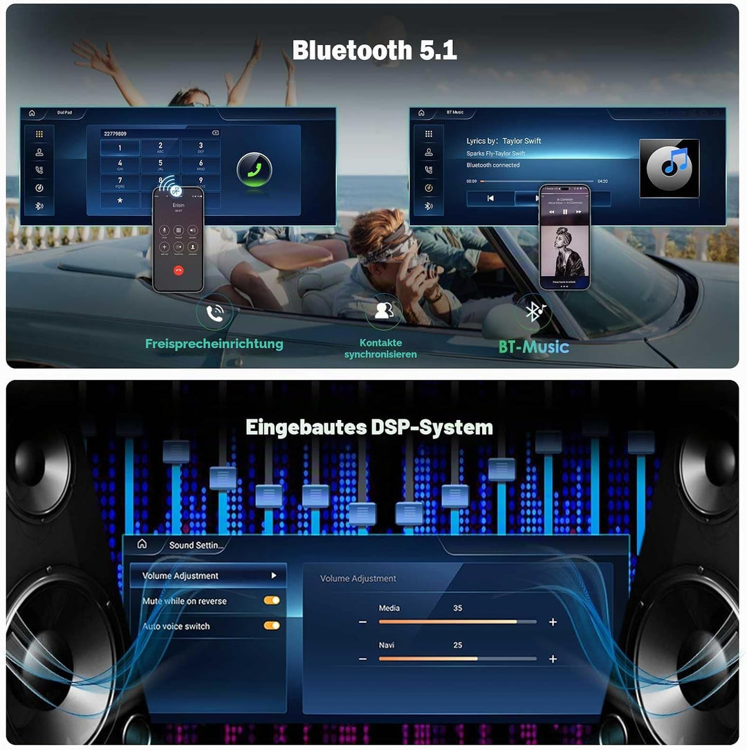Erisin 12,3" Qualcomm 8-Kern 8GB+128GB Android 14 Autoradio GPS Navi für Mercedes B-Klasse W246 NTG
