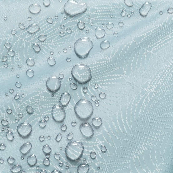 AmeliaHome Tischläufer Set 35x250 cm und 115x250 cm Lotuseffekt Wasserabweisend Blätter Hellblau Gai