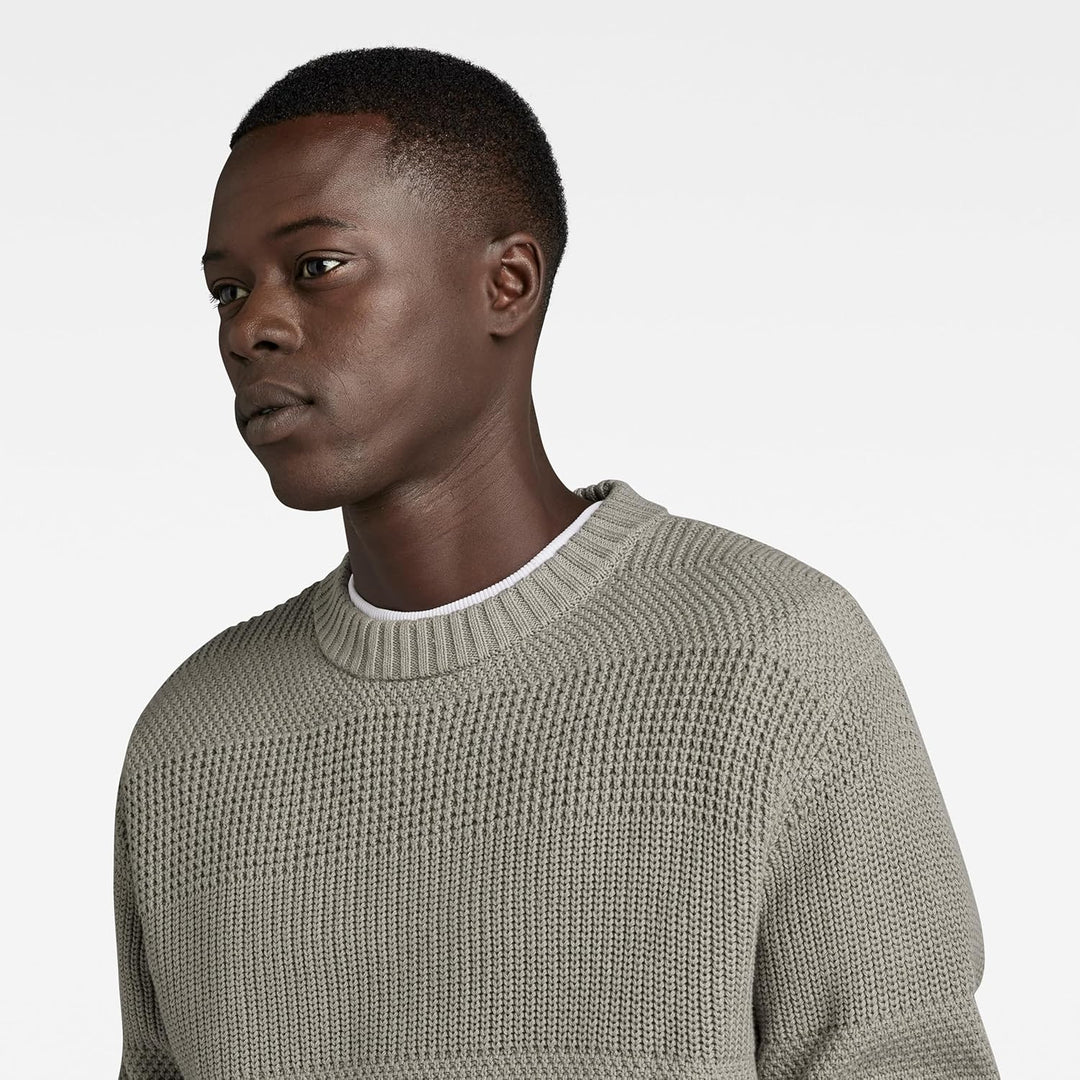 G-STAR Herren Hori Structure Knitted Pullover Knits, Grau (Elephant Skin D23539-d496-g106)