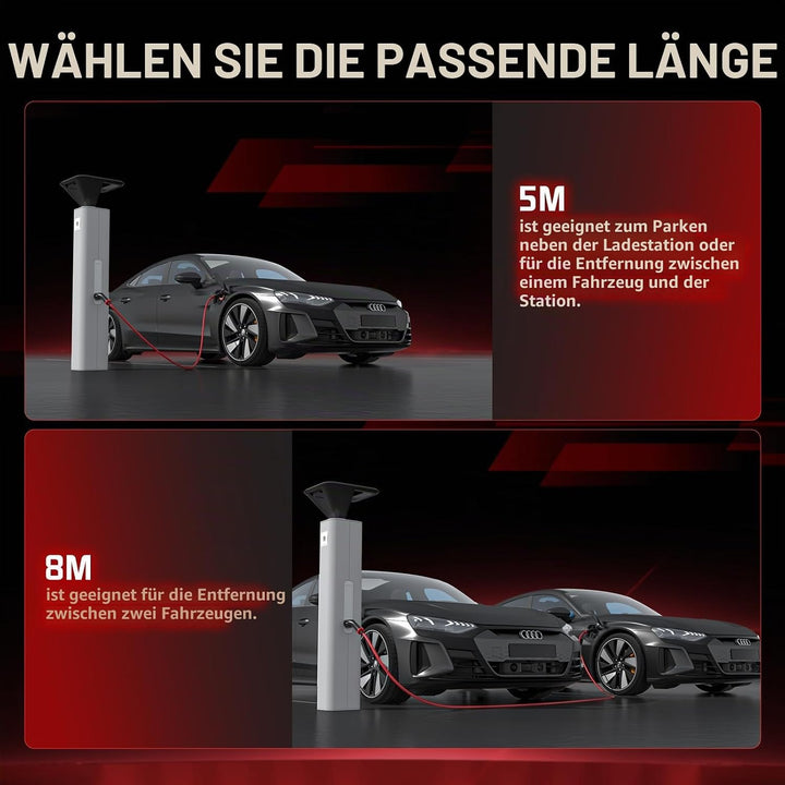 Typ 2 EV-Ladekabel – 7kW 5m Modus 3-Stromkabel für Elektro- und Hybridfahrzeuge | Einphasig 32-A-tra