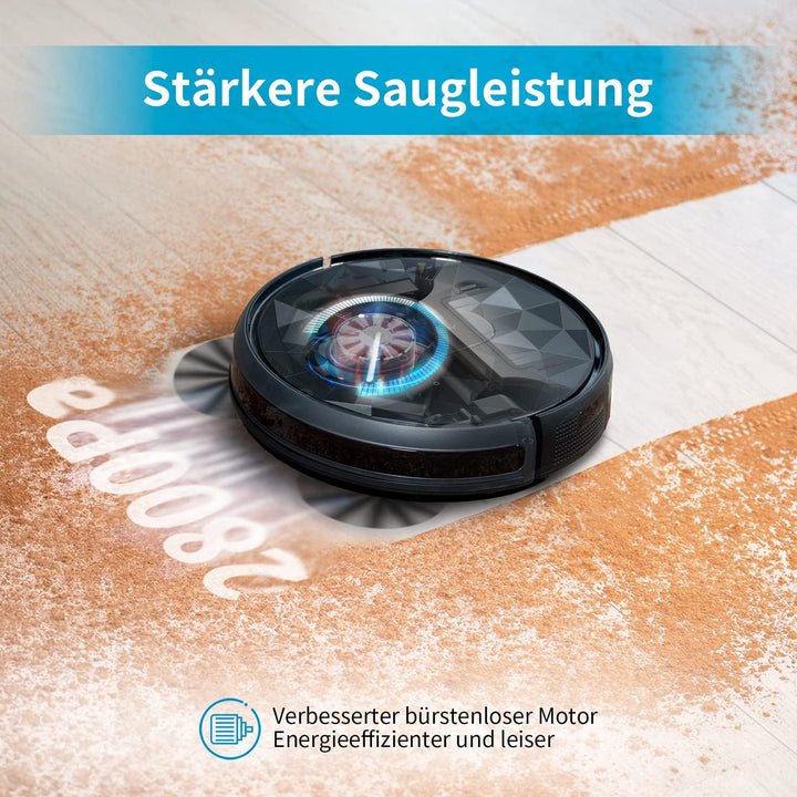 AIRROBO P20 Saugroboter mit 2800 Pa Saugkraft, APP Steuerung, 120 Min Laufzeit, Staubsauger Roboter
