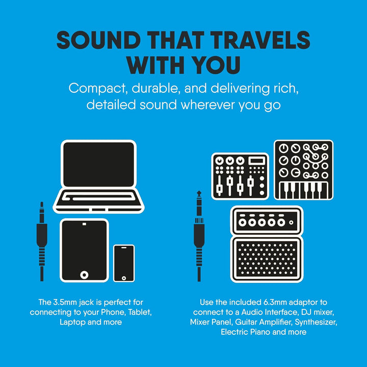 Carry-on FH50 Halbgeschlossene On-Ear Klappkopfhörer 2m Kabel mit 3,5mm Klinkenstecker inklusive 6,3