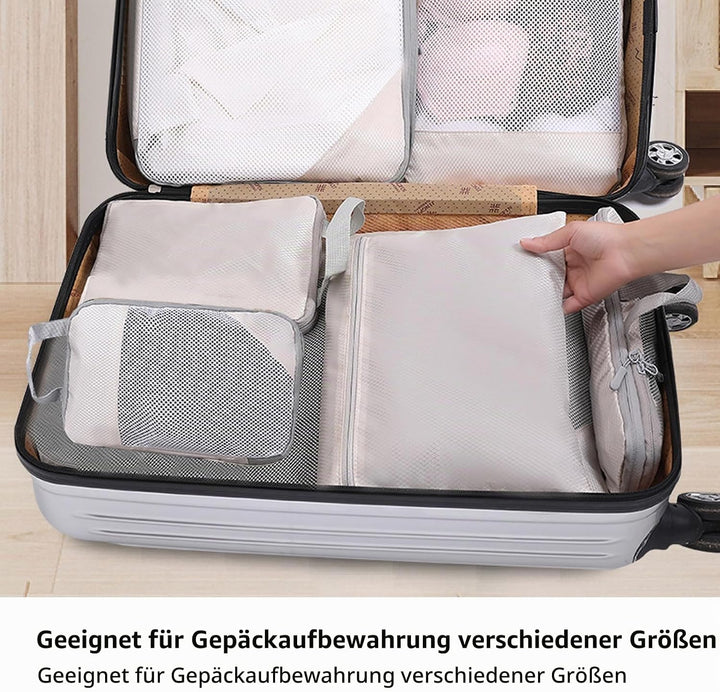 Kompressionspackwürfel für Koffer, 8 Stück erweiterbare Reisepackwürfel für Rucksack, ultraleichte R