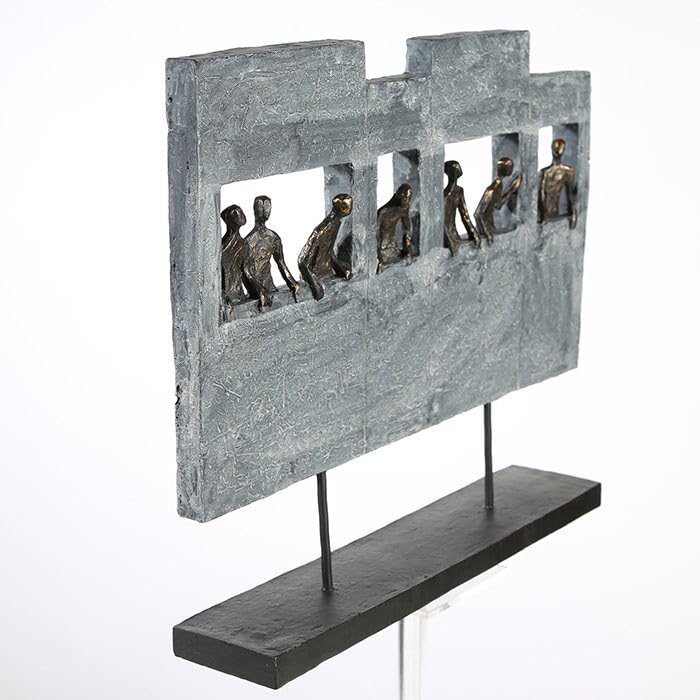 Casablanca - Skulptur Skyline - aus Poly bronzefarbene Figuren H 38 cm Höhe 38 cm Bronzefarben, Grau