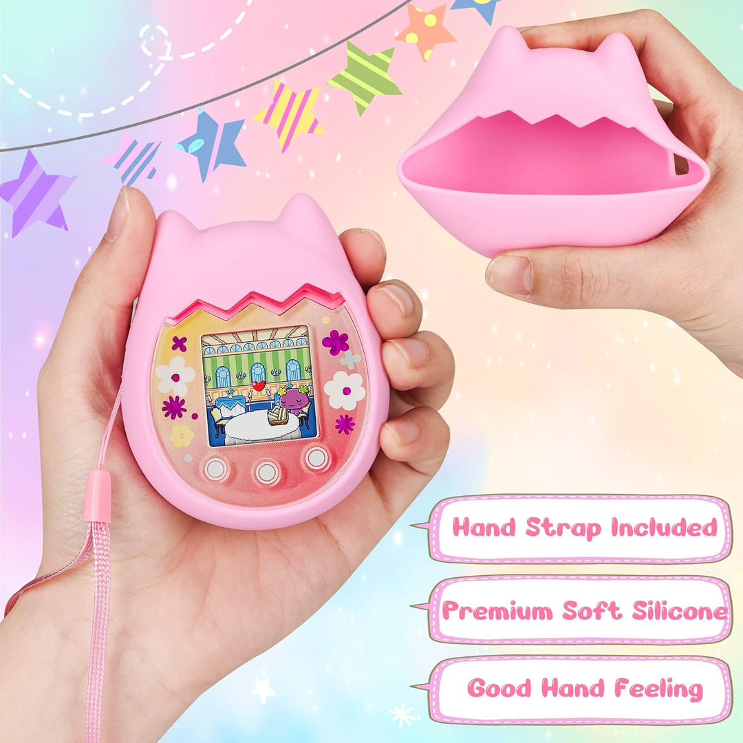 Meetikar Silikon Hülle und Hartschalenkoffer kompatibel mit Tamagotchi Pix Virtuelles Haustierspielz
