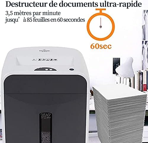 WOLVERINE 6-Blatt P5-Hochsicherheits-Aktenvernichter Super-Mikroschnitt für Papier und Kreditkarten,