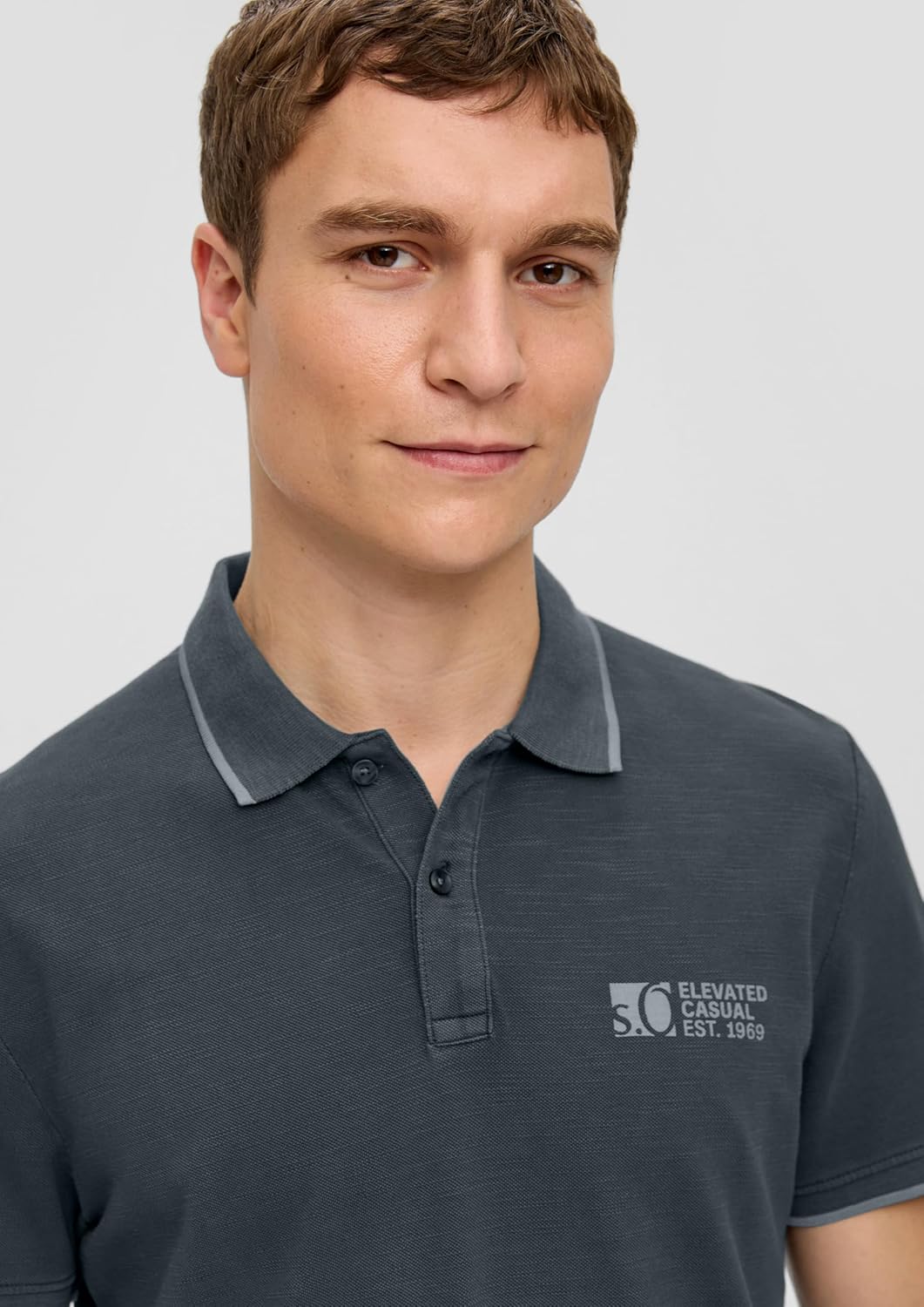 s.Oliver Poloshirt aus Reiner Baumwolle S Grau 9581, S Grau 9581