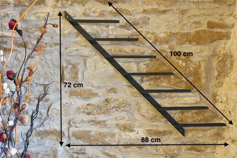 Flaschenhalter Weinregal Diagon 100cm aus Metall Flaschenständer Wandregal Bar (Rechts - Rechte