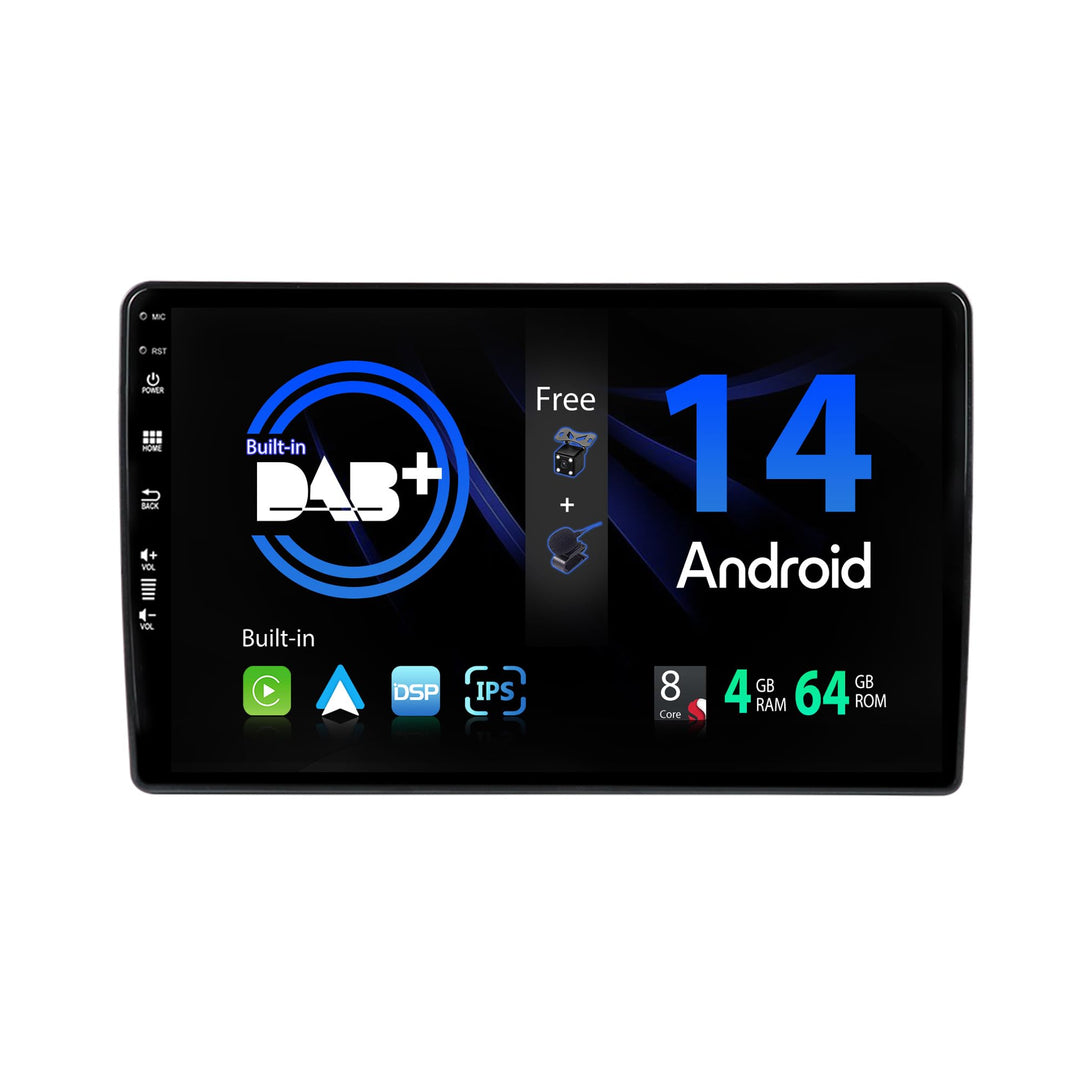 SXAUTO - Built-in DAB - Android 12 IPS Autoradio Passt für FIAT 500L (2012-2016) - Eingebaut Carplay