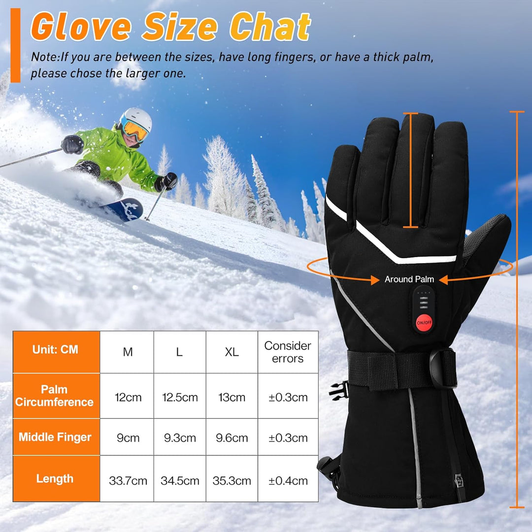 COVVY Beheizte Handschuhe,3 beheizte, temperaturverstellbare Touchscreen-Handschuhe,wiederaufladbare