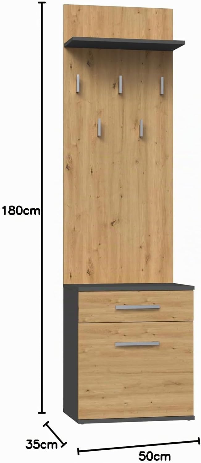 CDF Garderobe Schuhschrank Flurgarderobe Garderobenpaneel Eingangsschrank mit Kleiderhaken Jackenauf