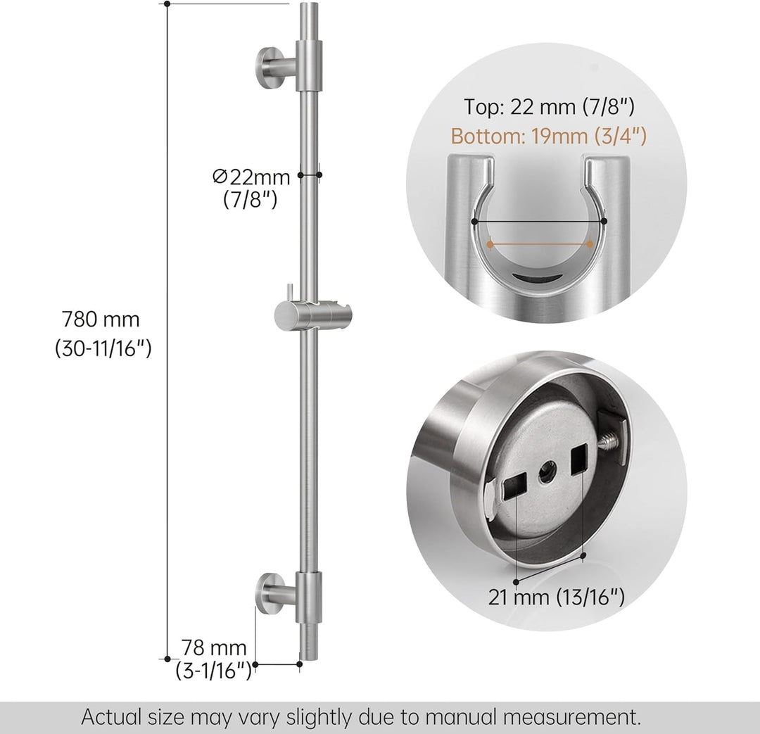 KES Duschstange Brausestange Edelstahl SUS 304 Wandstange Dusche Duschkopfhalterung Duschhalterung S