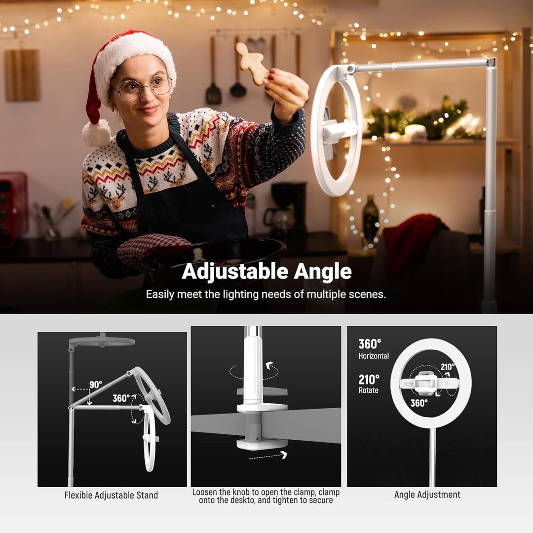 NEEWER Entry Level Version 10" 7W LED Selfie Ringlicht mit Tischklemme Handyhalterung kompatibel mit