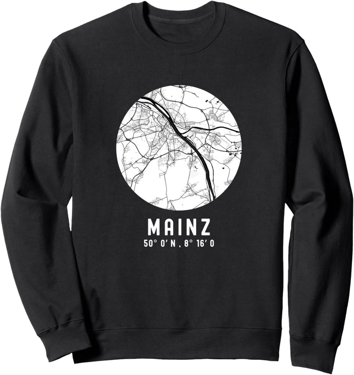 Mainz Stadplan Karte Stolze Mainzer City Map Sweatshirt
