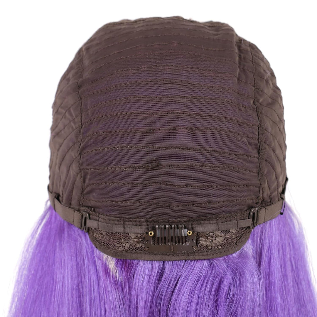 Huarisi Schwarze zu lila Bob Perücken u Teil Echthaar Menschliches Haar 10 Zoll 8a Short Wigs Straig