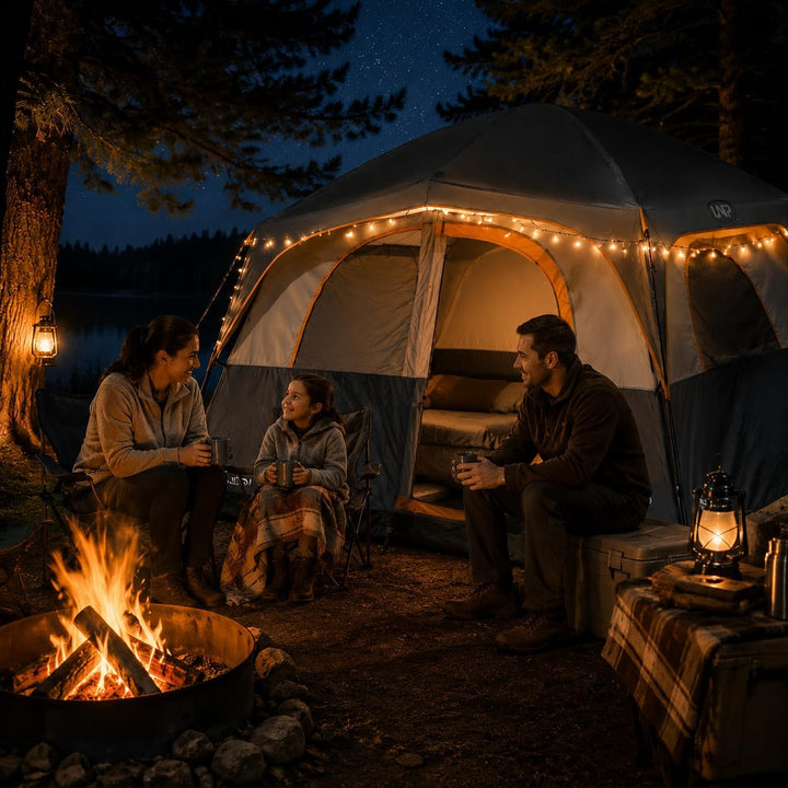 UNP Tents 6 Person Waterproof Windproof Easy Setup,Double Layer Family Camping Tent with 1 Mesh Door