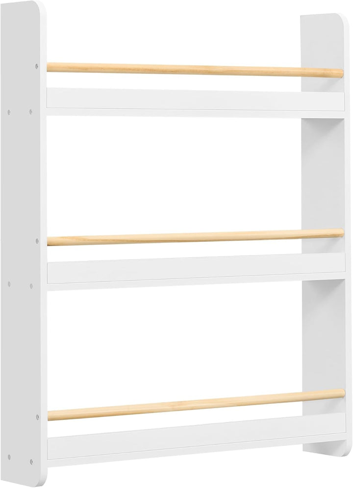 SONGMICS Bücherregal Kinder, Kinderregal mit 3 Ebenen, Spielzeugregal, Wandregal, für Kinderzimmer,