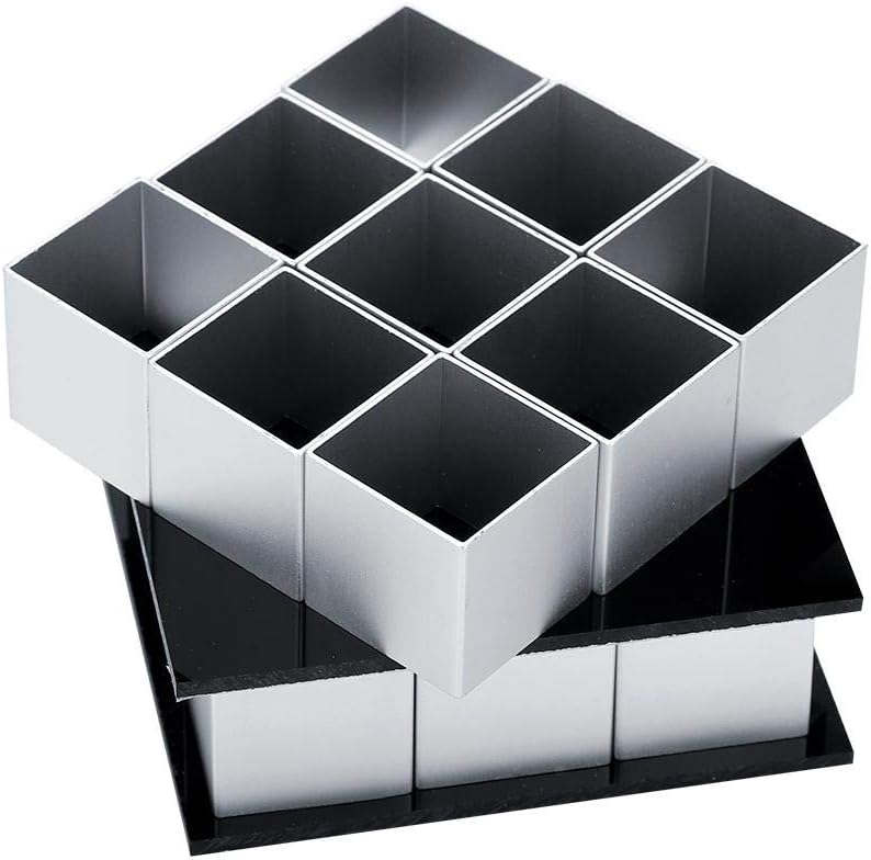 TOPINCN Backformen,3D-Metallwürfel-Kuchenform Dreischichtiges Rotations-Mousse-Kuchen-Dessert-Backfo