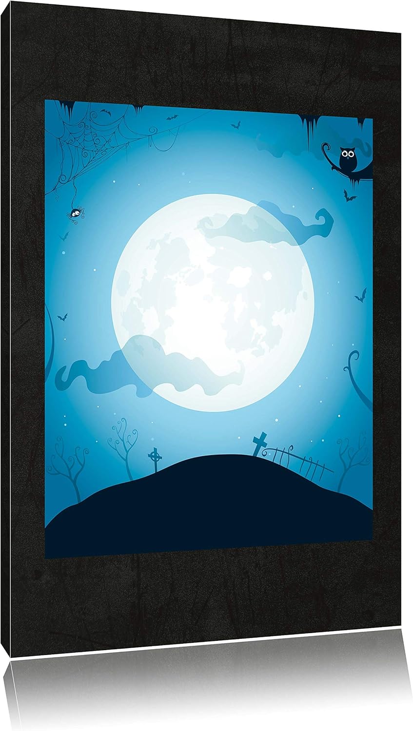 Pixxprint Schauriger Mond als Leinwandbild/Grösse: 100x70 cm/Wandbild/Kunstdruck/fertig bespannt 70x