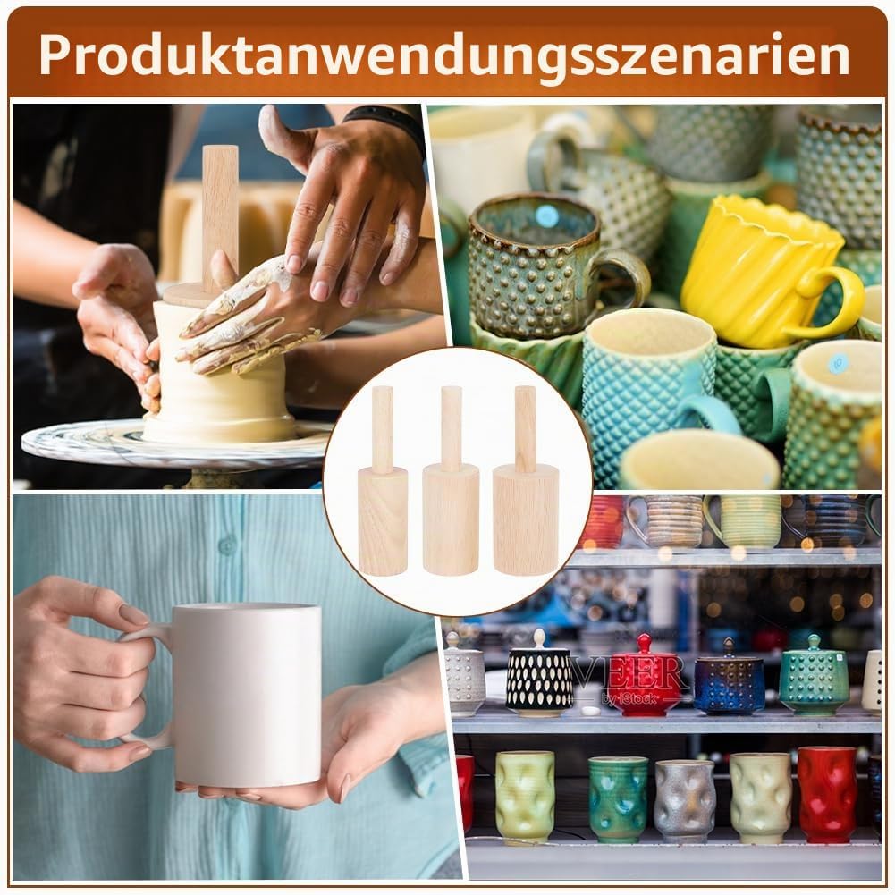 BENECREAT Tassen-Töpferformen in 3 Grössen, 6/7/8 cm Innendurchmesser, Tassenformungswerkzeuge aus H