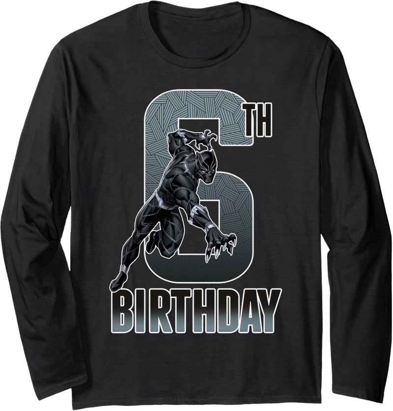 Marvel Black Panther Action Pose 6th Birthday Langarmshirt