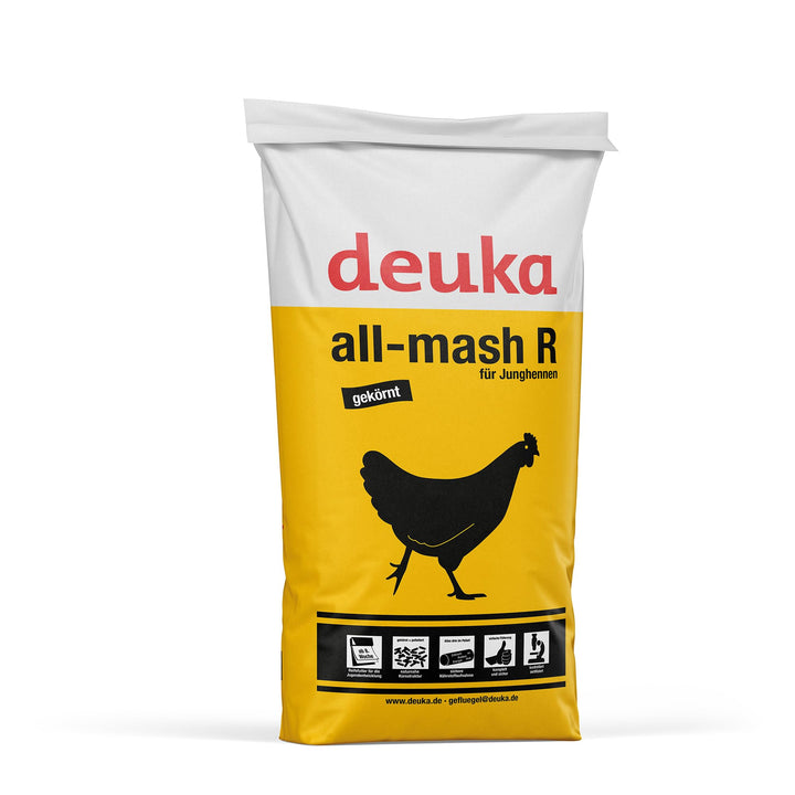 deuka All-mash R 25 kg gekörnt | Aufzuchtfutter für Junghennen | ab der 8. Lebenswoche | Junghennenf