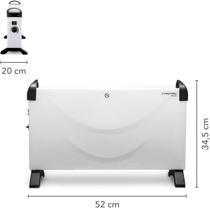TROTEC Konvektor Heizung TCH 18 E – Heizleistung 750 W / 1250 W / 2000 W – Elektro Heizkörper 750 W
