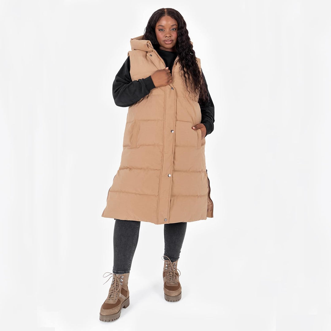 Lovedrobe Women's Gilet Ladies Hooded Body Warmer Sleeveless Jacket Quilted Winter Coat Padded Longl