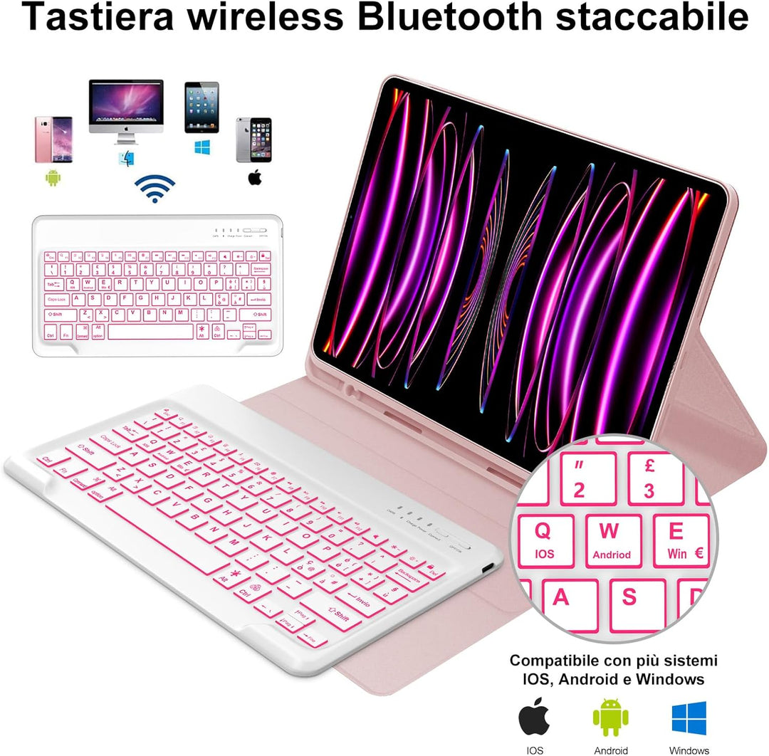 IVEOPPE Tastatur für iPad Pro 12,9, Hülle mit Tastatur für ipad Pro 6. Generation, Bluetooth QWERTZ