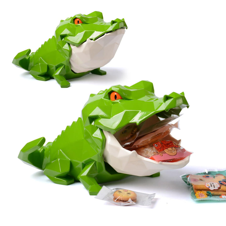 HAUCOZE Verschliessbare Keksdose Vorratsdose Krokodil Skulptur Figur Moderne Wohn Deko Tier Statue G