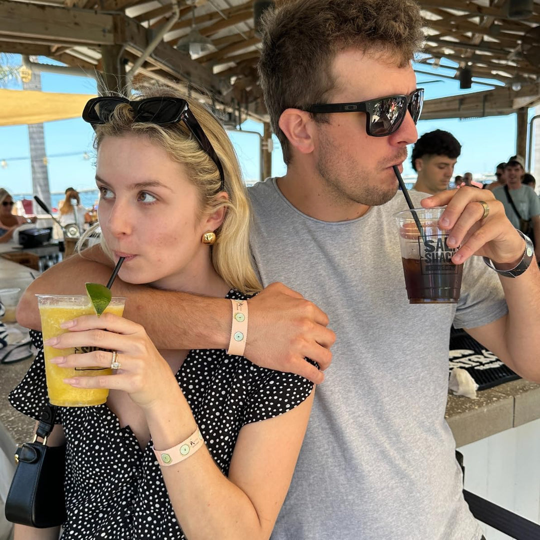 Drinkcheck Armband - Dein Schutz vor KO Tropfen | Teste Dein Getränk auf KO Tropfen GHB | Beige | 4