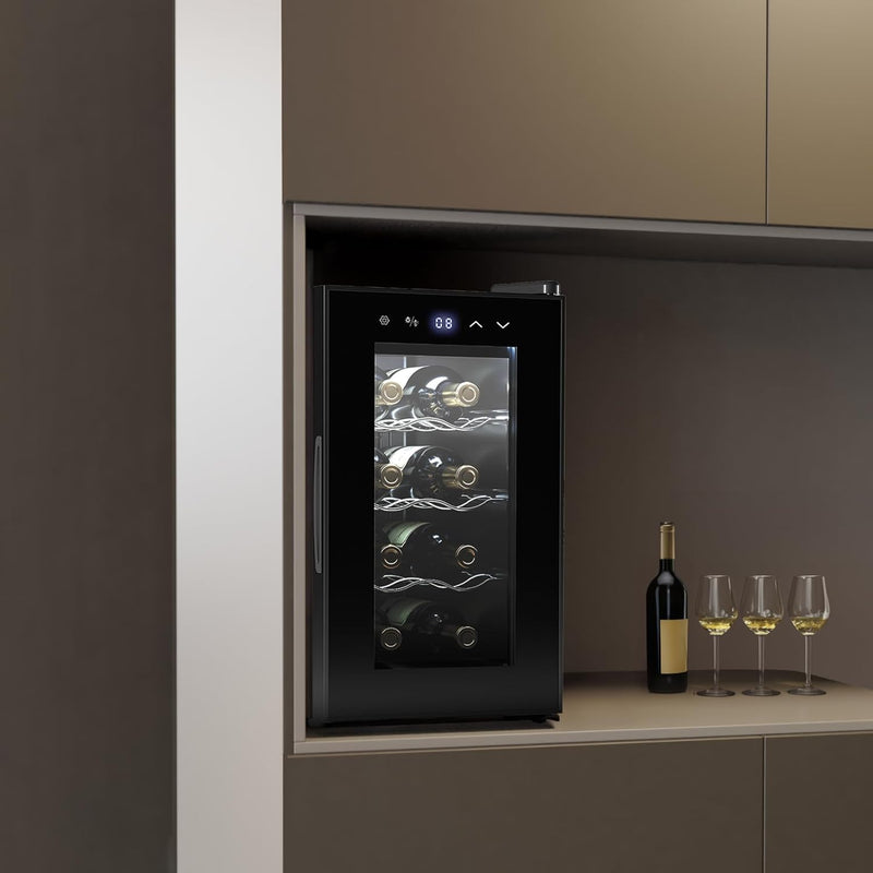 Cecotec Weinregal 8 Flaschen Bolero Grandsommelier 830 Coolcrystal, Thermoelektrische Kühlung, Tempe