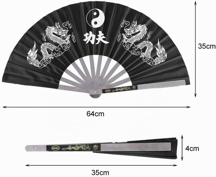 VGEBY1 Tai Chi Fan, Fitness Faltfächer Kung Fu Arts Tanzzubehör Schwarz, Schwarz