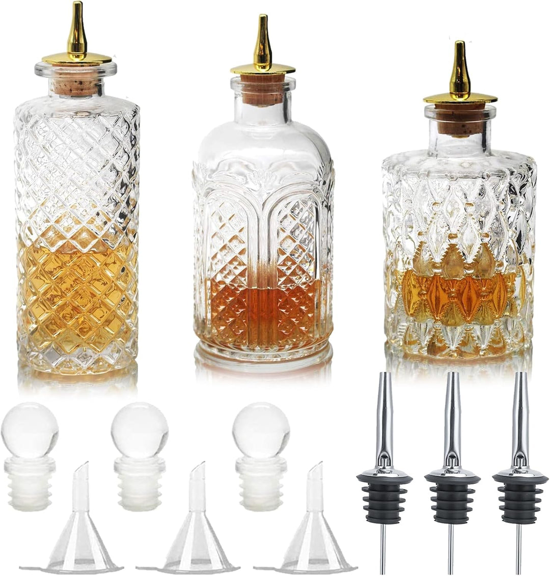 Suprobarware Bitter-Flasche für Cocktails, Glasflaschen, mit Armaturenbrett, ideal für Barkeeper, Ha