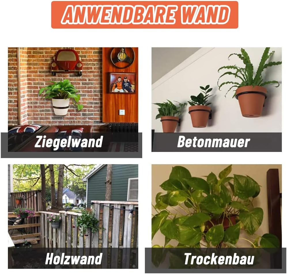 Anyingkai Blumentopf Wandhalterung,Faltbarer Blumentopfhalter Wand,Outdoor Blumentopfhalter Wand, Bl
